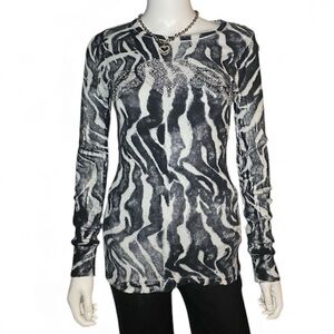 Tea Party- Abstract Zebra Long Sleeve Top